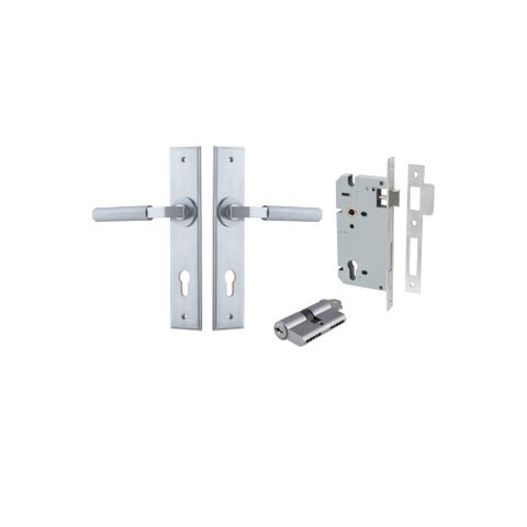 Door TRA12296KENTR60KK Lever Brunswick Chamfered Euro Pair Brushed Chrome