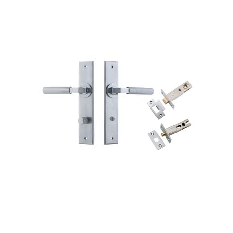 Door TRA12296KPRIV60 Lever Brunswick Chamfered Privacy Brushed Chrome Kit