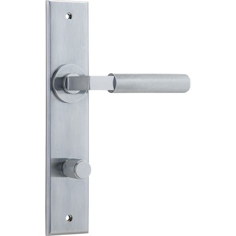 Door TRA12296P85 Lever Brunswick Chamfered Privacy Brushed Chrome CTC85