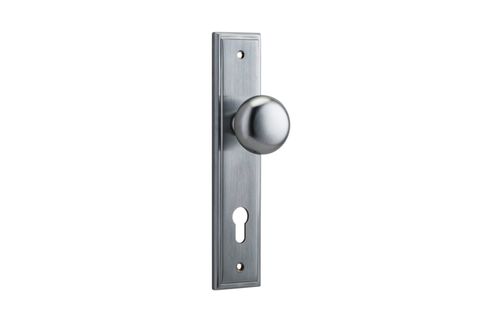 Door TRA12340E85 Knob Cambridge Stepped Euro BC Ctc85mm H240xw50xp67mm