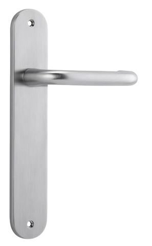 Door TRA12346 Lever Oslo Oval Latch Brushed Chrome H240xw40xp57mm