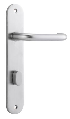 Door TRA12346P85 Lever Oslo Oval Privacy BC Ctc85mm H240xw40xp57mm