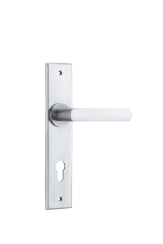 Door TRA12368E85 Lever Osaka Chamfered Euro Pair Brushed Chrome Ctc85mm