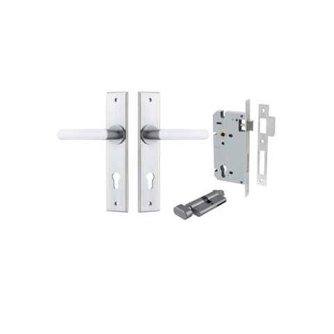 Door TRA12368KENTR60KT Lever Osaka Chamfered Euro Pair Brushed Chrome Ctc85mm