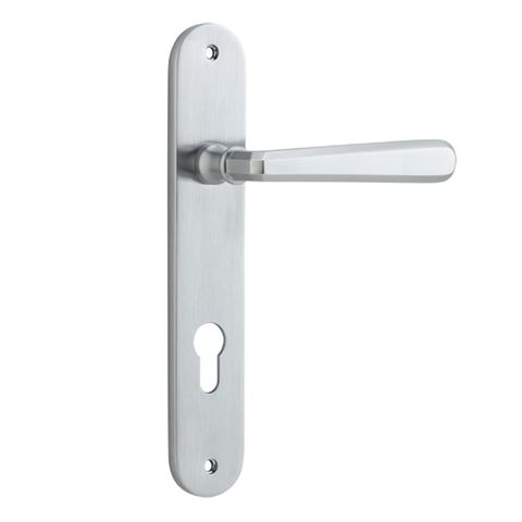 Door TRA12376E85 Lever Copenhagen Oval Euro Pr BC Ctc85mm H240xw40xp61mm