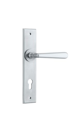 Door TRA12380E85 Lever Copenhagen Chamfered Euro Pair Brushed Chrome