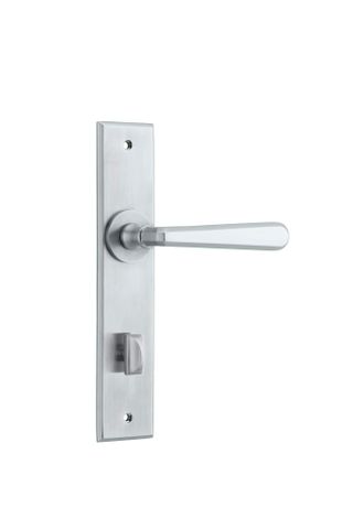 Door TRA12380P85 Lever Copenhagen Chamfered Privacy Pair Brushed Chrome