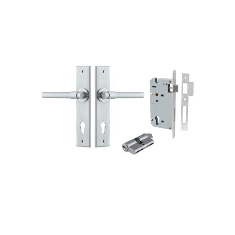 Door TRA12404KENTR60KK Lever Helsinki Chamfered Euro Pair Brushed Chrome CTC85