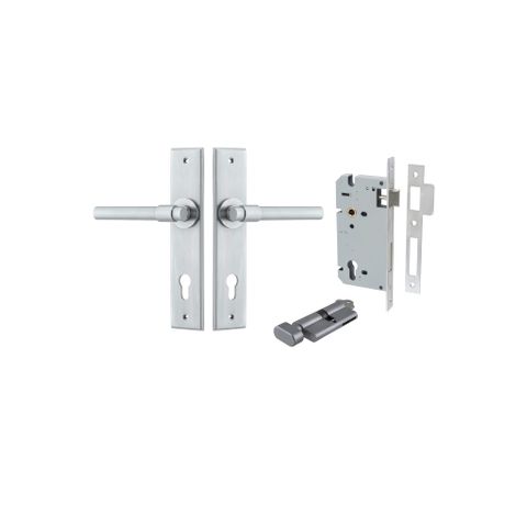 Door TRA12404KENTR60KT Lever Helsinki Chamfered Euro Pair Brushed Chrome CTC85
