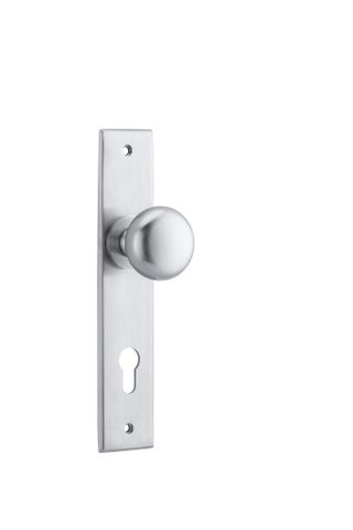 Iver TRA12446E85 Door Knob Cambridge Chamfered Euro Brushed Chrome