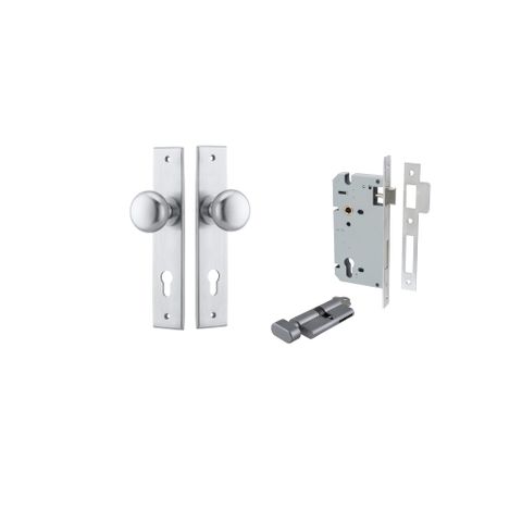 Door TRA12446KENTR60KT Knob Cambridge Chamfered Euro Pair Brushed Chrome CTC85