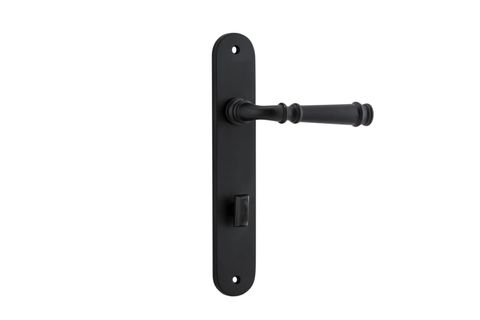 Door TRA12730P85 Lever Verona Oval Privacy Mb Ctc85mm H240xw40xp59mm