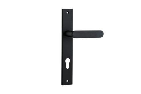 Iver TRA12748E85 Door Lever Bronte Rectangular Euro Matt Black Ctc85mm