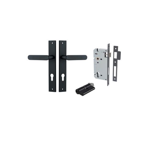 Door TRA12748KENTR60KK Lever Bronte Rectangular Euro Pair Matt Black Ctc85mm
