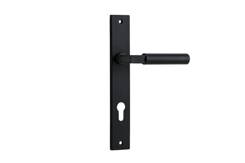 Iver TRA12750E85 Door Lever Berlin Rectangular Euro Matt Black Ctc85mm