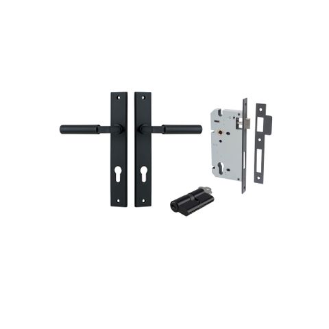 Door TRA12750KENTR60KK Lever Berlin Rectangular Euro Pair Matt Black Ctc85mm