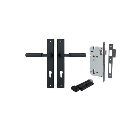 Door TRA12750KENTR60KT Lever Berlin Rectangular Euro Pair Matt Black Ctc85mm