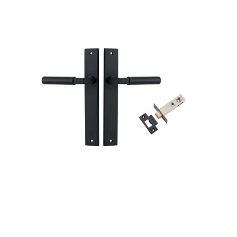 Door TRA12750KPASS60 Lever Berlin Rectangular Matt Black L120xp57mm Pass Kit
