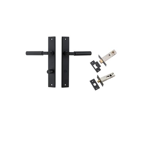 Door TRA12750KPRIV60 Lever Berlin Rectangular Privacy Matt Black Ctc85mm Kit