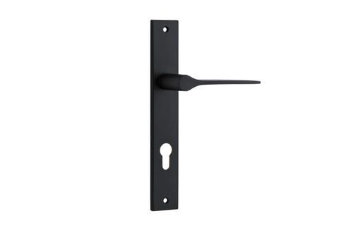 Iver TRA12754E85 Door Lever Como Rectangular Euro Matt Black Ctc85mm
