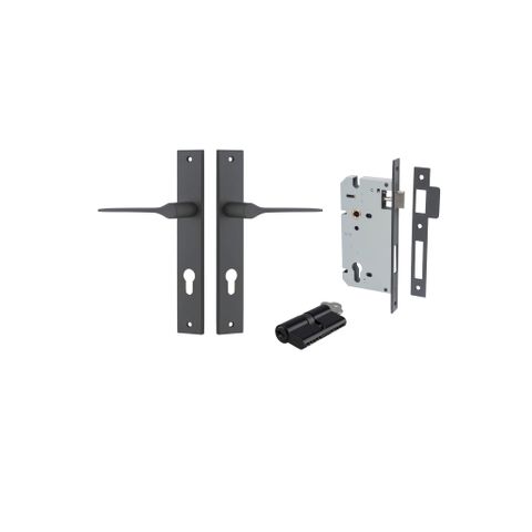 Door TRA12754KENTR60KK Lever Como Rectangular Euro Pair Matt Black Ctc85mm