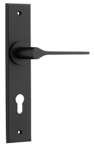 Door TRA12758E85 Lever Como Chamfered Euro Matt Black H240xw50xp61mm
