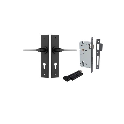 Door TRA12758KENTR60KT Lever Como Chamfered Euro Pair Matt Black Ctc85mm