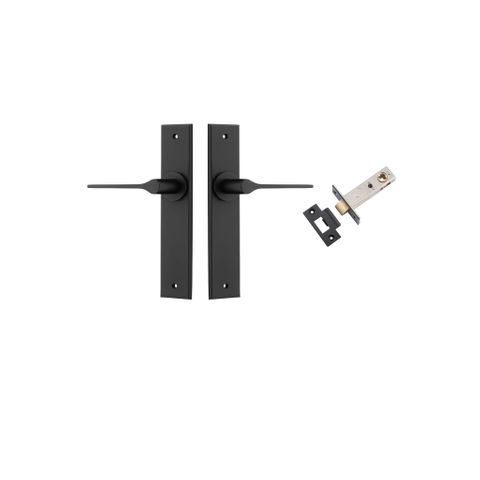 Door TRA12758KPASS60 Lever Como Chamfered Matt Black L119xp61mm Passage Kit