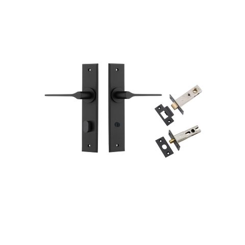 Door TRA12758KPRIV60 Lever Como Chamfered Privacy Matt Black Ctc85mm Kit