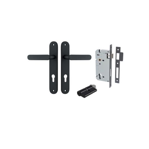 Door TRA12764KENTR60KK Lever Bronte Oval Euro Pair Matt Black Ctc85mm L117XP53