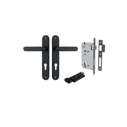 Door TRA12764KENTR60KT Lever Bronte Oval Euro Pair Matt Black Ctc85mm L117XP53