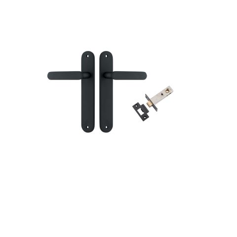 Door TRA12764KPASS60 Lever Bronte Oval Matt Black L117xp53mm Passage Kit