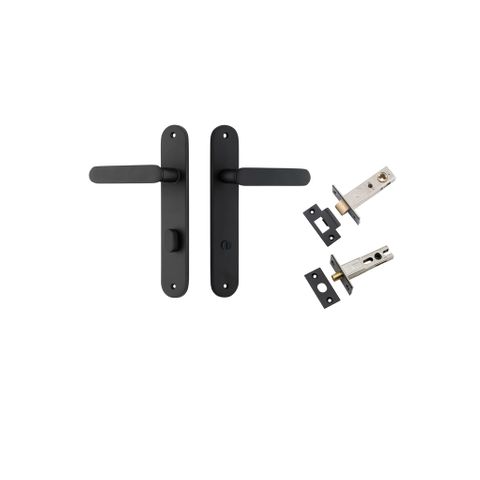 Door TRA12764KPRIV60 Lever Bronte Oval Privacy Matt Black Ctc85mm Kit