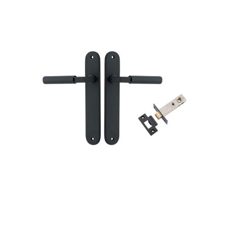 Door TRA12766KPASS60 Lever Berlin Oval Matt Black L120xp57mm Passage Kit