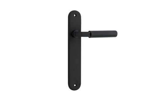 Door TRA12768 Lever Brunswick Oval Latch Matt Black H237xw40xp60mm