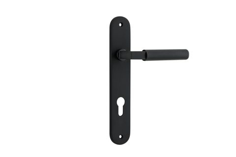 Iver TRA12768E85 Door Lever Brunswick Oval Euro Matt Black Ctc85mm