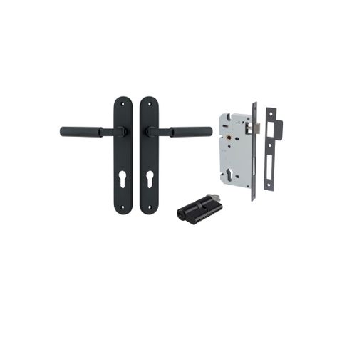 Door TRA12768KENTR60KK Lever Brunswick Oval Euro Pair Matt Black Ctc85mm