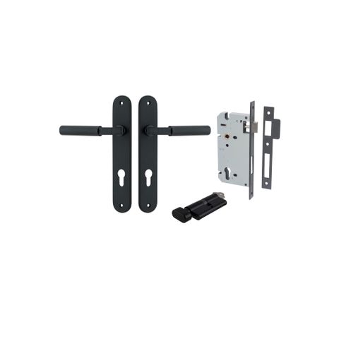 Door TRA12768KENTR60KT Lever Brunswick Oval Euro Pair Matt Black Ctc85mm