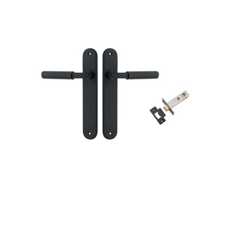 Door TRA12768KPASS60 Lever Brunswick Knurled Oval Matt Black Passage Kit