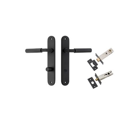 Door TRA12768KPRIV60 Lever Brunswick Oval Privacy Matt Black Ctc85mm Kit