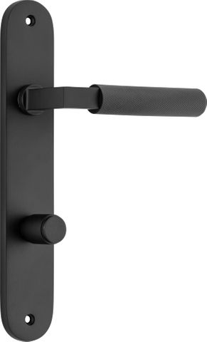 Door TRA12768P85 Lever Brunswick Oval Privacy Matt Black Ctc85mm