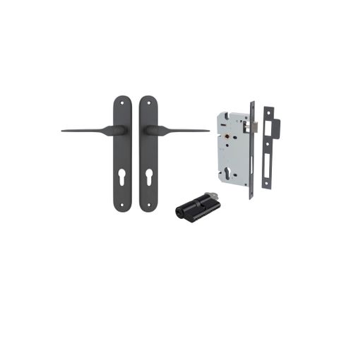 Door TRA12770KENTR60KK Lever Como Oval Euro Pair Matt Black Ctc85mm L119xp59mm