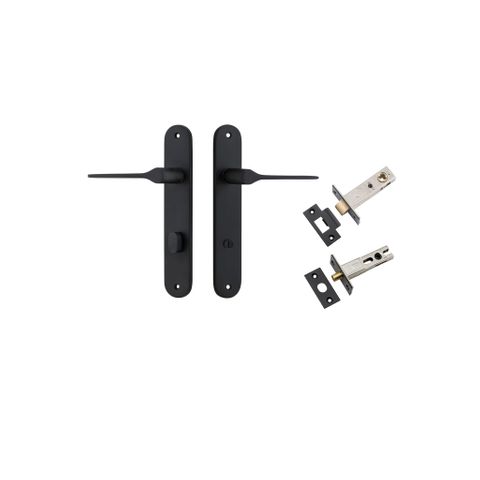 Door TRA12770KPRIV60 Lever Como Oval Privacy Matt Black Ctc85mm Kit