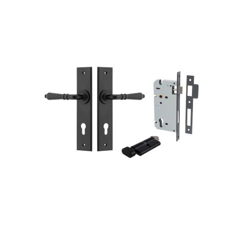 Door TRA12780KENTR60KT Lever Sarlat Chamfered Euro Pair Matt Black Ctc85mm L11