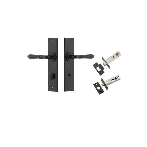 Door TRA12780KPRIV60 Lever Sarlat Chamfered Privacy Matt Black Ctc85mm Kit