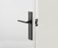 Door TRA12782 Lever Baltimore Chamfered Latch Matt Black H240XW50XP55