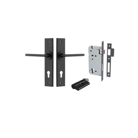 Door TRA12782KENTR60KK Lever Baltimore Chamfered Euro Pair Matt Black Ctc85mm