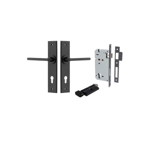 Door TRA12782KENTR60KT Lever Baltimore Chamfered Euro Pair Matt Black Ctc85mm