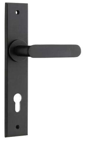 Door TRA12784E85 Lever Bronte Chamfered Euro Matt Black H240xw50xp55mm
