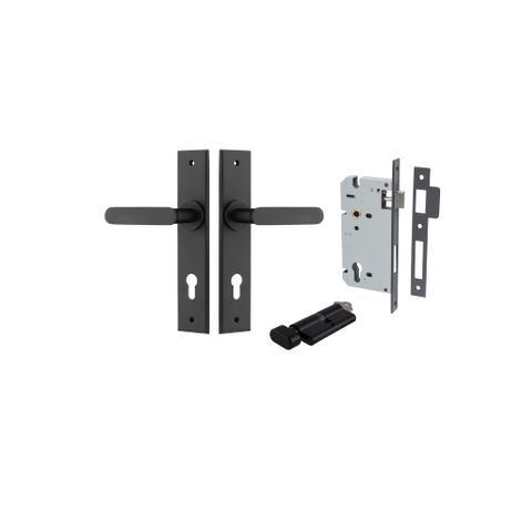 Door TRA12784KENTR60KT Lever Bronte Chamfered Euro Pair Matt Black Ctc85mm
